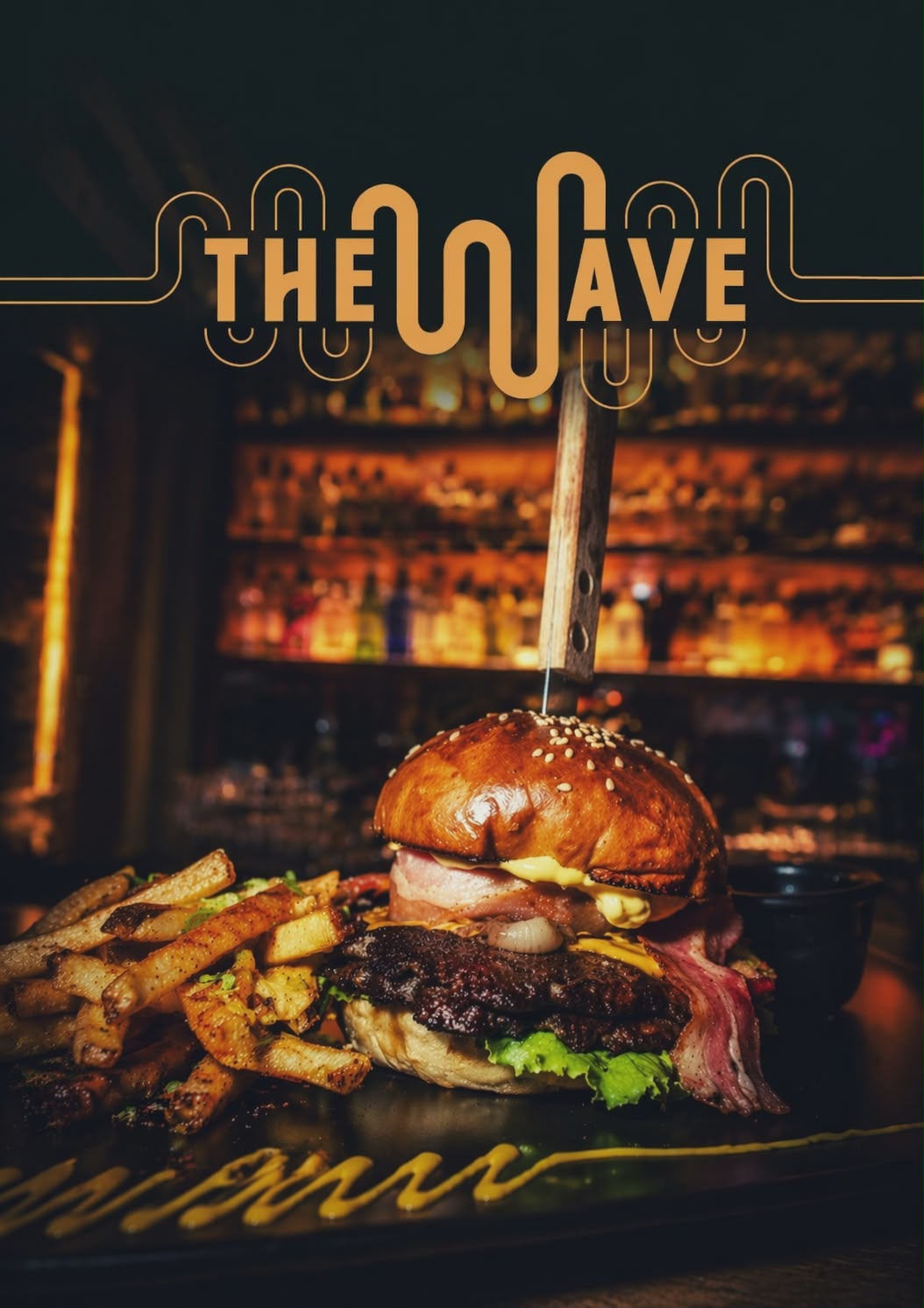 The Wave — juicy smash burger, signature dish